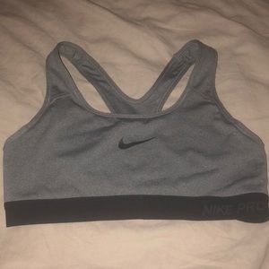 Grey Nike pro sports bra